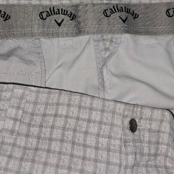 Calloway Men's Gray Checkered Gold Active Shorts Size 40 - Picture 5 of 6